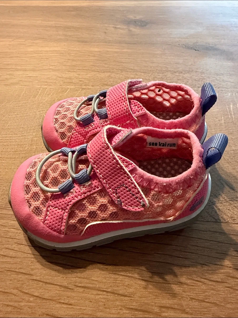 See Kai Run Pink Water Shoes with Purple Loops